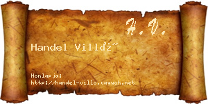 Handel Villő névjegykártya